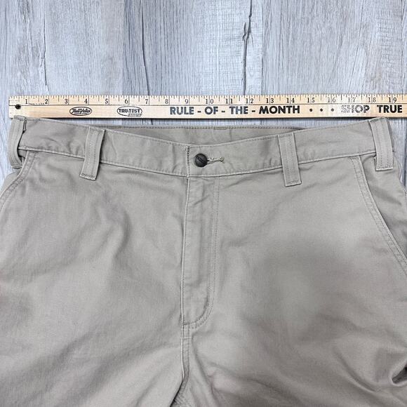 Carhartt Pants Mens 38x30 Khaki Canvas Work Utility Straight Leg 100095-285 - Picture 6 of 11